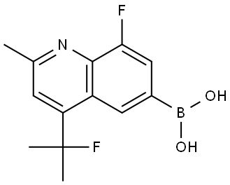B-[8-Fluoro-4-(1-fluoro-1-methylethyl)-2-methyl-6-quinolinyl]boronic acid 구조식 이미지