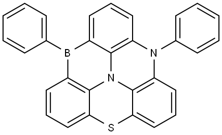 8,12-diphenyl-8,12-dihydro-4-thia-3a2,8-diaza-12-boradibenzo[cd,mn]pyrene Structure