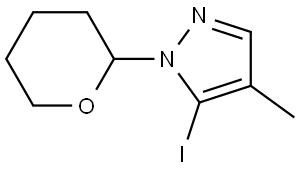 1H-Pyrazole, 5-iodo-4-methyl-1-(tetrahydro-2H-pyran-2-yl)- Structure