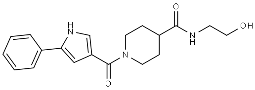 N-(2-hydroxyethyl)-1-(5-phenyl-1H-pyrrole-3-carbonyl)piperidine-4-carboxamide Structure