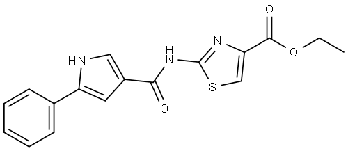 ethyl 2-(5-phenyl-1H-pyrrole-3-carboxamido)thiazole-4-carboxylate Structure