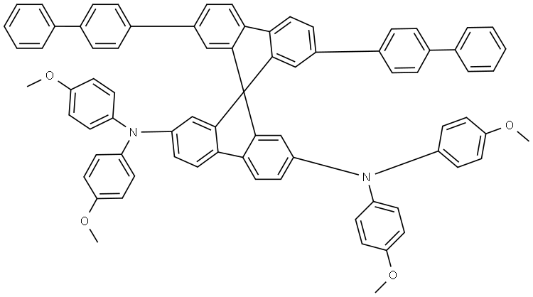 9,9′-Spirobi[9H-fluorene]-2,7-diamine, 2′,7′-bis([1,1′-biphenyl]-4-yl)-N2,N2,N7,N7-tetrakis(4-methoxyphenyl)- (ACI) Structure