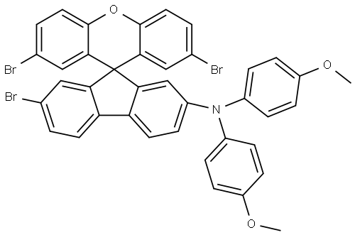 Spiro[9H-fluorene-9,9′-[9H]xanthen]-2-amine, 2′,7,7′-tribromo-N,N-bis(4-methoxyphenyl)- (ACI) 구조식 이미지