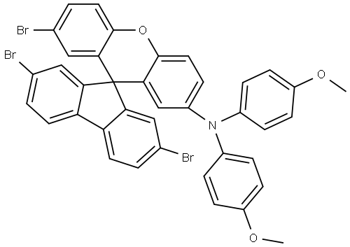 Spiro[9H-fluorene-9,9′-[9H]xanthen]-2′-amine, 2,7,7′-tribromo-N,N-bis(4-methoxyphenyl)- (ACI) Structure