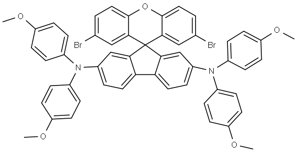 Spiro[9H-fluorene-9,9′-[9H]xanthene]-2,7-diamine, 2′,7′-dibromo-N2,N2,N7,N7-tetrakis(4-methoxyphenyl)- (ACI) Structure