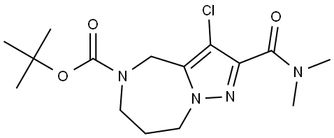 4H-Pyrazolo[1,5-a][1,4]diazepine-5(6H)-carboxylic acid, 3-chloro-2-[(dimethylamino)carbonyl]-7,8-dihydro-, 1,1-dimethylethyl ester Structure