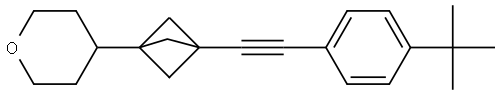 4-(3-((4-(tert-butyl)phenyl)ethynyl)bicyclo[1.1.1]pentan-1-yl)tetrahydro-2H-pyran Structure