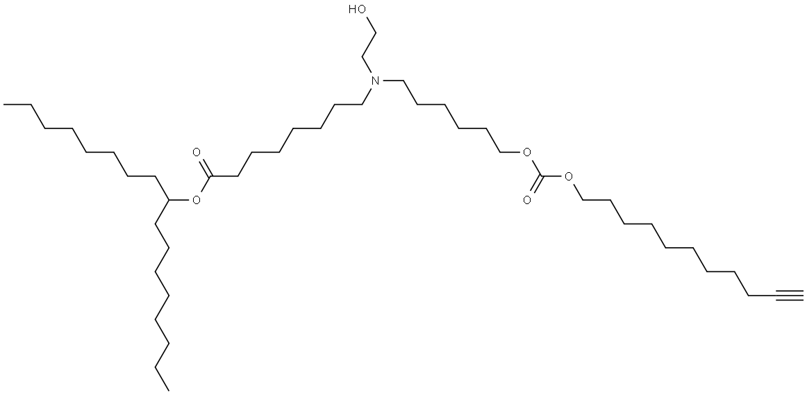 heptadecan-9-yl 8-((2-hydroxyethyl)(6-(((undec-10-yn-1-yloxy)carbonyl)oxy)hexyl)amino)octanoate Structure