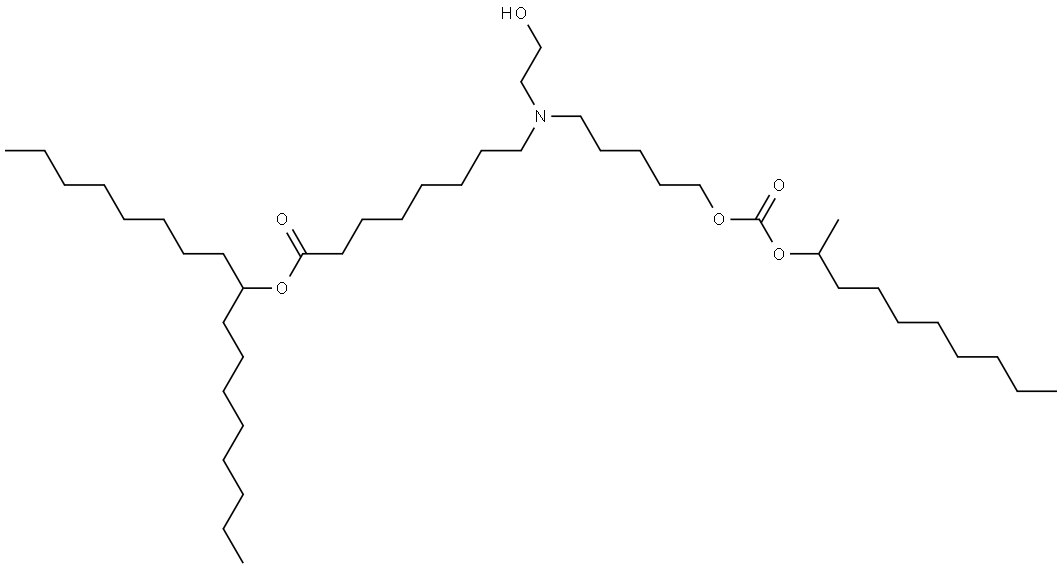 heptadecan-9-yl 8-((5-(((decan-2-yloxy)carbonyl)oxy)pentyl)(2-hydroxyethyl)amino)octanoate Structure