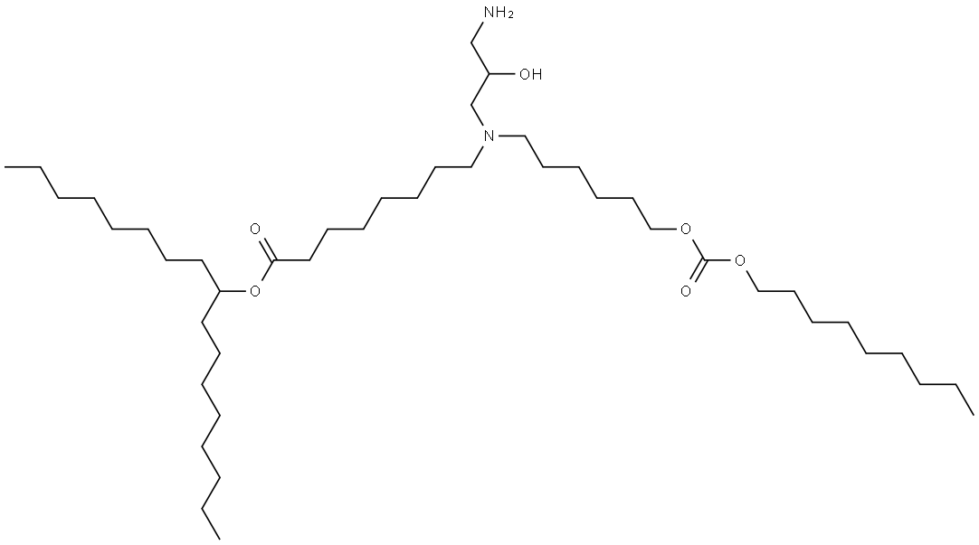 heptadecan-9-yl 8-((3-amino-2-hydroxypropyl)(6-(((nonyloxy)carbonyl)oxy)hexyl)amino)octanoate Structure