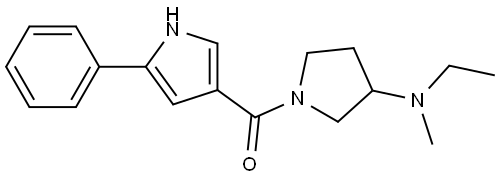 (3-(ethyl(methyl)amino)pyrrolidin-1-yl)(5-phenyl-1H-pyrrol-3-yl)methanone Structure