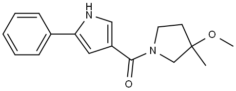 (3-methoxy-3-methylpyrrolidin-1-yl)(5-phenyl-1H-pyrrol-3-yl)methanone Structure