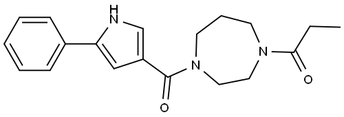 1-(4-(5-phenyl-1H-pyrrole-3-carbonyl)-1,4-diazepan-1-yl)propan-1-one Structure