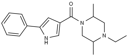 (4-ethyl-2,5-dimethylpiperazin-1-yl)(5-phenyl-1H-pyrrol-3-yl)methanone Structure