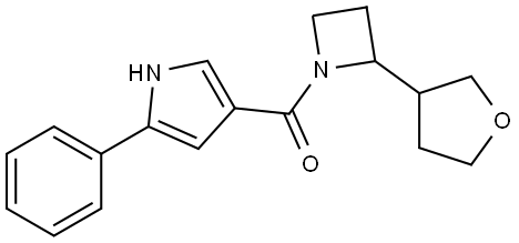 (5-phenyl-1H-pyrrol-3-yl)(2-(tetrahydrofuran-3-yl)azetidin-1-yl)methanone Structure