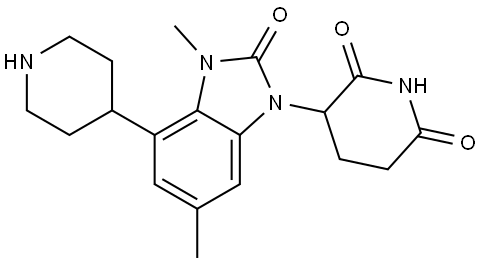 3-[3,6-dimethyl-2-oxo-4-(4-piperidyl)benzoimidazol-1-yl]piperidine-2,6-dione Structure