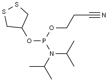 2-cyanoethyl 1,2-dithiolan-4-yl diisopropylphosphoramidite Structure