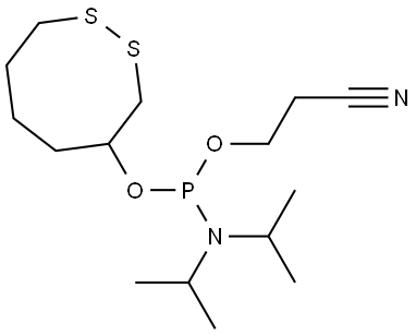 2-cyanoethyl 1,2-dithiocan-4-yl diisopropylphosphoramidite Structure