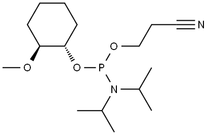 2-cyanoethyl ((1S,2S)-2-methoxycyclohexyl) diisopropylphosphoramidite Structure