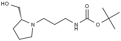 tert-butyl 3-((R)-2-(hydroxymethyl)pyrrolidin-1-yl)propylcarbamate Structure