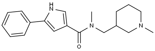 N-methyl-N-((1-methylpiperidin-3-yl)methyl)-5-phenyl-1H-pyrrole-3-carboxamide Structure