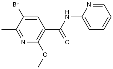 5-Bromo-2-methoxy-6-methyl-N-2-pyridinyl-3-pyridinecarboxamide 구조식 이미지