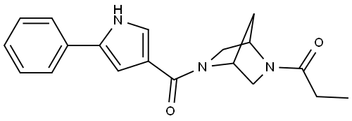 1-(5-(5-phenyl-1H-pyrrole-3-carbonyl)-2,5-diazabicyclo[2.2.1]heptan-2-yl)propan-1-one Structure