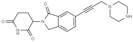 3-(1-oxo-6-(3-(piperazin-1-yl)prop-1-yn-1-yl)isoindolin-2-yl)piperidine-2,6-dione Structure