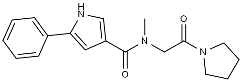 N-methyl-N-(2-oxo-2-(pyrrolidin-1-yl)ethyl)-5-phenyl-1H-pyrrole-3-carboxamide Structure