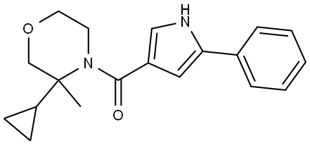 (3-cyclopropyl-3-methylmorpholino)(5-phenyl-1H-pyrrol-3-yl)methanone Structure