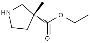 3-Pyrrolidinecarboxylic acid, 3-methyl-, ethyl ester, (3R)- Structure