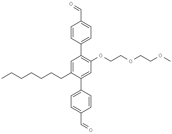 2'-heptyl-5'-(2-(2-methoxyethoxy)ethoxy)-[1,1':4',1''-terphenyl]-4,4''-dicarbaldehyde Structure