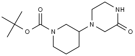 tert-butyl 3-(3-oxopiperazin-1-yl)piperidine-1-carboxylate Structure