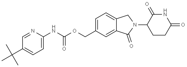 (2-(2,6-dioxopiperidin-3-yl)-3-oxoisoindolin-5-yl)methyl (5-(tert-butyl)pyridin-2-yl)carbamate Structure