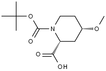 rel-1-(1,1-Dimethylethyl) (2R,4S)-4-methoxy-1,2-piperidinedicarboxylate Structure