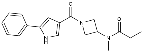 N-methyl-N-(1-(5-phenyl-1H-pyrrole-3-carbonyl)azetidin-3-yl)propionamide Structure