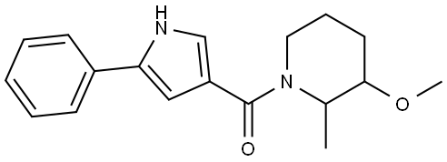 (3-methoxy-2-methylpiperidin-1-yl)(5-phenyl-1H-pyrrol-3-yl)methanone Structure