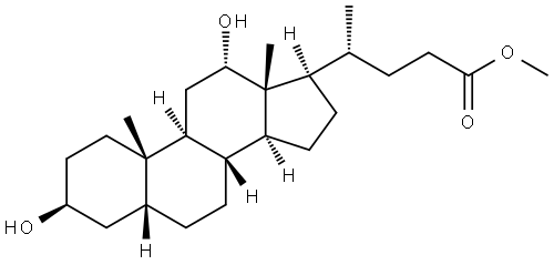 methyl (4R)-4-((3S,5R,8R,10S,12S,13R,14S,17R)-3,12-dihydroxy-10,13-dimethylhexadecahydro-1H-cyclopenta[a]phenanthren-17-yl)pentanoate Structure