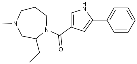 (2-ethyl-4-methyl-1,4-diazepan-1-yl)(5-phenyl-1H-pyrrol-3-yl)methanone Structure