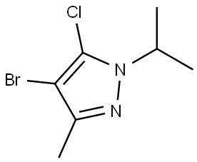 4-bromo-5-chloro-1-isopropyl-3-methyl-1H-pyrazole 구조식 이미지