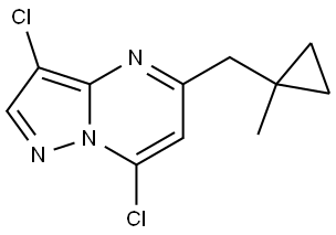 3,7-Dichloro-5-((1-methylcyclopropyl)methyl)pyrazolo[1,5-a]pyrimidine Structure