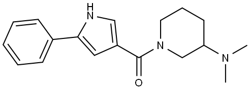 (3-(dimethylamino)piperidin-1-yl)(5-phenyl-1H-pyrrol-3-yl)methanone 구조식 이미지