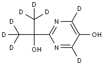2-(2-hydroxypropan-2-yl-1,1,1,3,3,3-d6)pyrimidin-4,6-d2-5-ol Structure