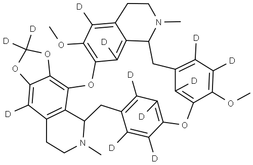 36,54-dimethoxy-16,32-dimethyl-15,16,17,18,31,32,33,34-octahydro-2,6-dioxa-1(4,5)-[1,3]dioxolo[4,5-g]isoquinolina-3(7,1)-isoquinolina-5(1,3),7(1,4)-dibenzenacyclooctaphane-12,12,19,35,38,52,55,56,72,7 Structure