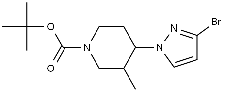 tert-butyl 4-(3-bromo-1H-pyrazol-1-yl)-3-methylpiperidine-1-carboxylate 구조식 이미지