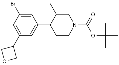 tert-butyl 4-(3-bromo-5-(oxetan-3-yl)phenyl)-3-methylpiperidine-1-carboxylate 구조식 이미지