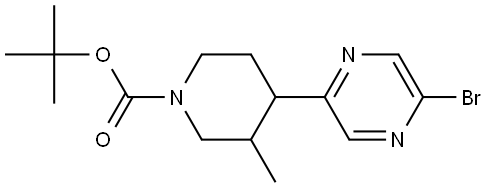 tert-butyl 4-(5-bromopyrazin-2-yl)-3-methylpiperidine-1-carboxylate 구조식 이미지