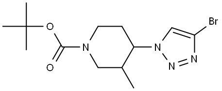 tert-butyl 4-(4-bromo-1H-1,2,3-triazol-1-yl)-3-methylpiperidine-1-carboxylate Structure