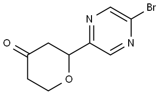 2-(5-bromopyrazin-2-yl)tetrahydro-4H-pyran-4-one Structure