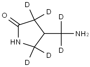 4-(aminomethyl-d2)pyrrolidin-2-one-3,3,5,5-d4 Structure